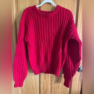 Vintage Red Rib Knit Sweater | Traditionalist | Made in Korea | M